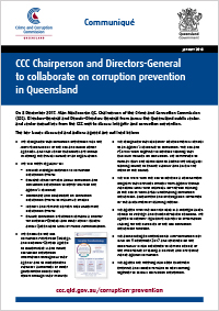 Communique from the CCC Chairperson and DG