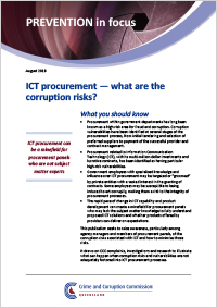 Prevention in focus - ICT procurement – what are the corruption risks?
