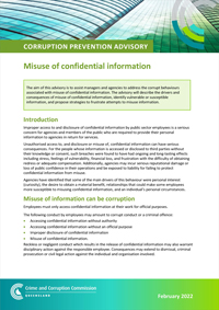 Cover of Misuse of confidential information CPA - February 2022