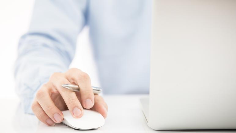 person using a computer mouse