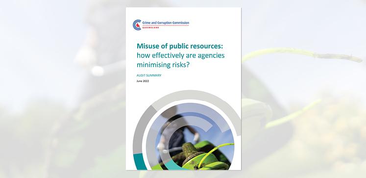 Audit Summary - Misuse of public resources: how effectively are agencies minimising risk (PDF)